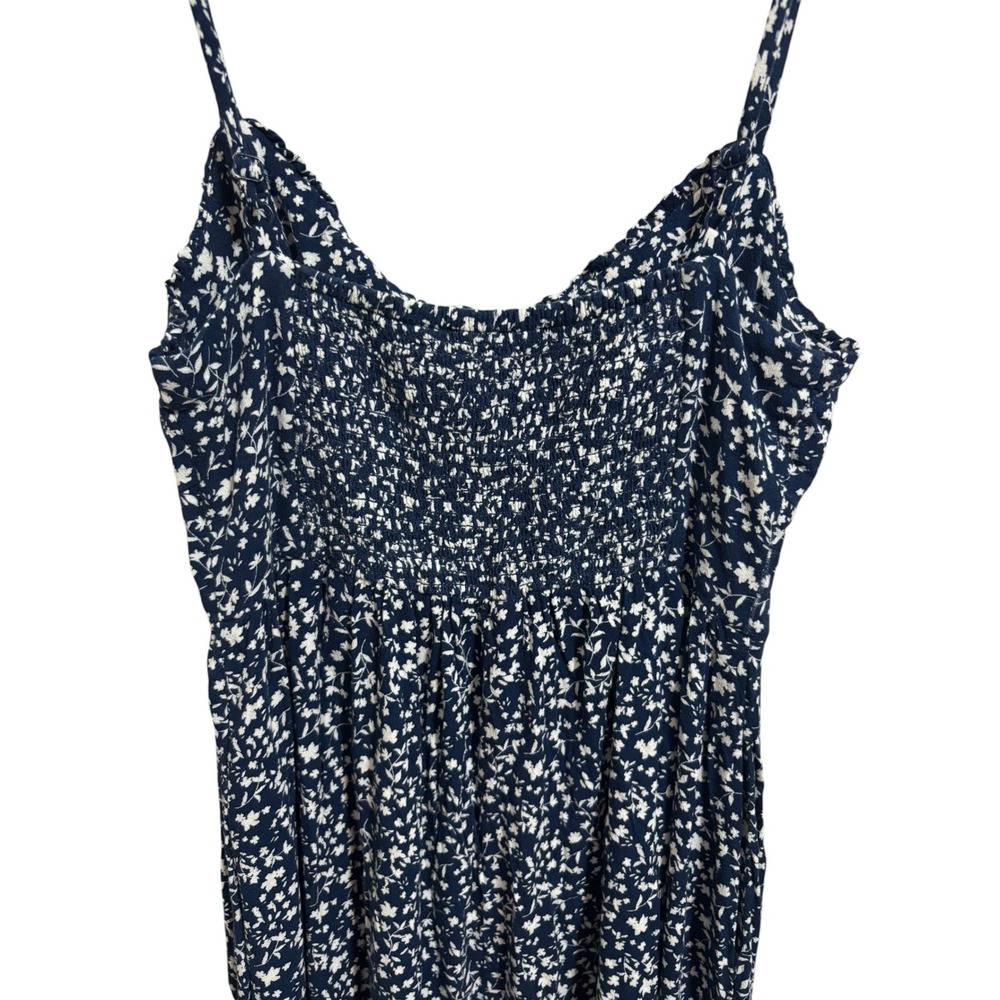 Old Navy Floral Ditsy Midi Dress Smocked Back Pockets Milkmaid Cottagecore XS - Picture 12 of 13